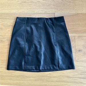 Calvin Klein Black Leather Mini Skirt
